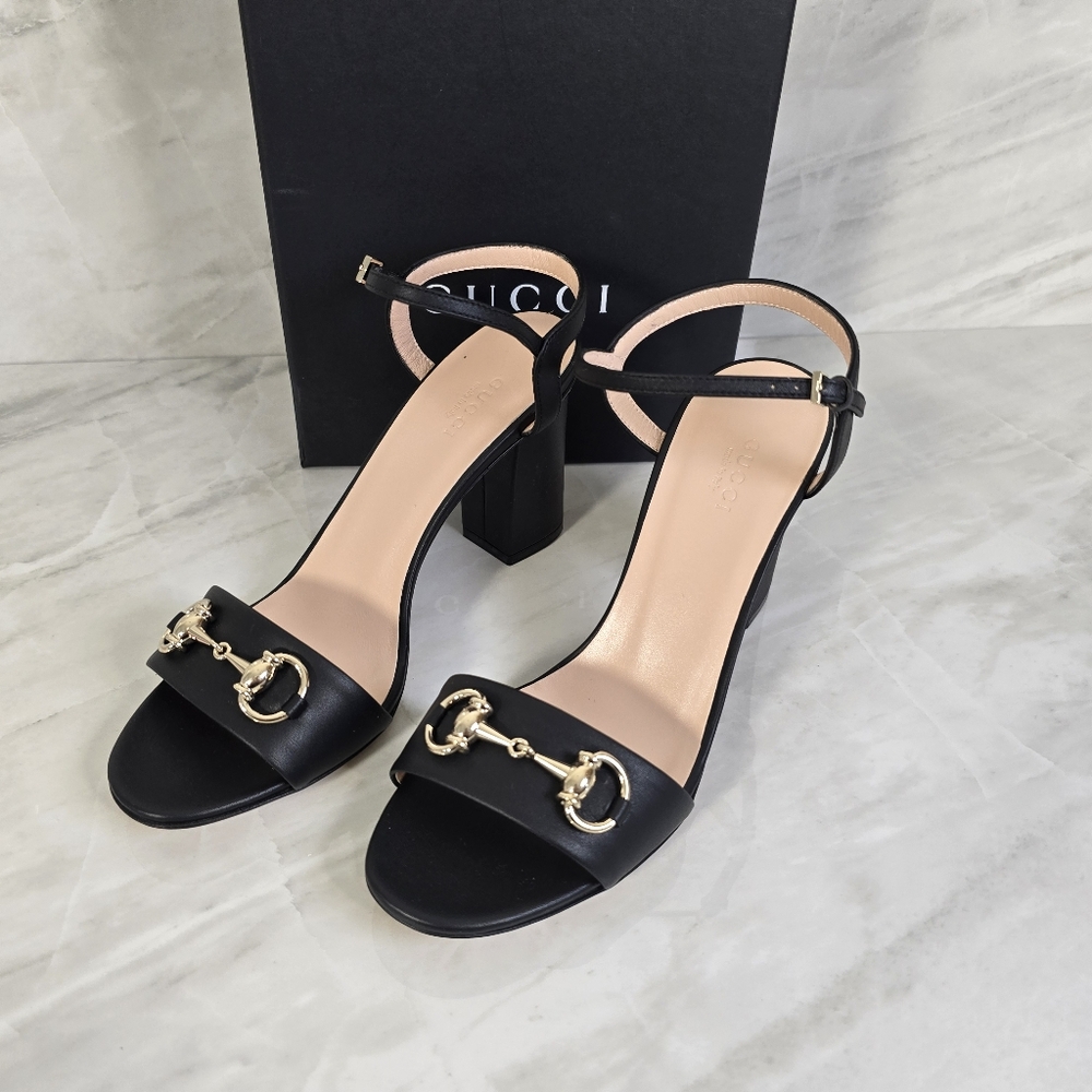 Gucci Horsebit Black Women's Heeled Sandals